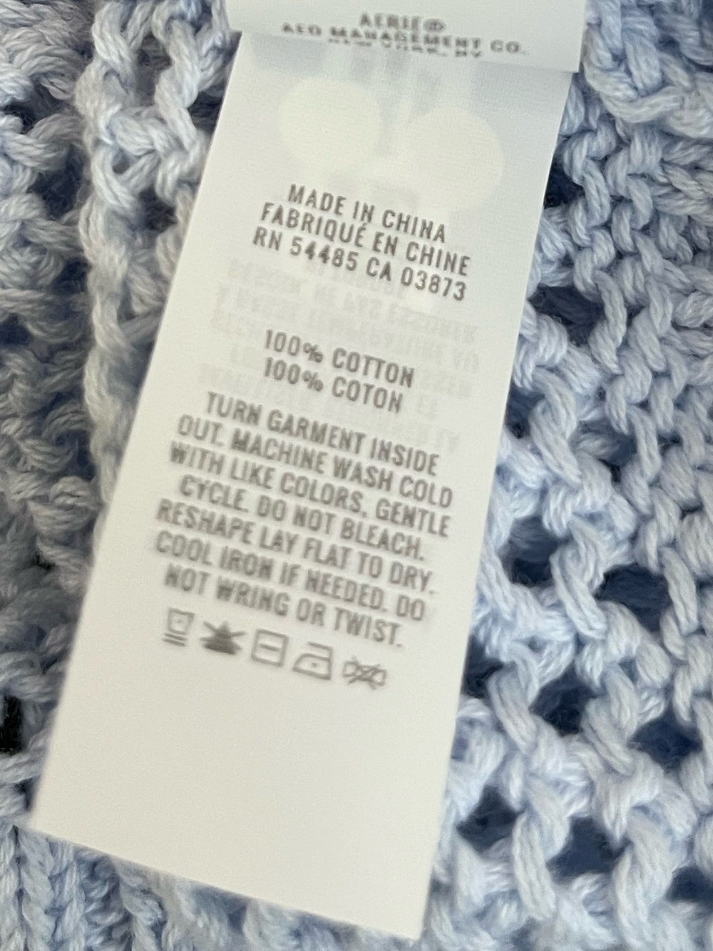 aerie Cropped Light Blue Half-Zip Knit Sweater small Nwt - Picture 7 of 8